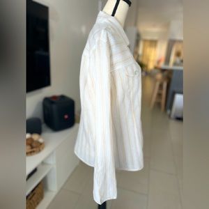 Chico’s shirt, women, size 2, white and gold